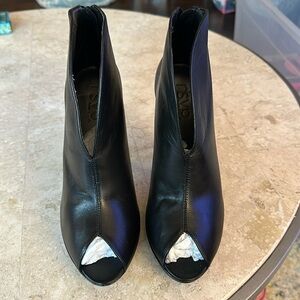 RSVP Open Toe Leather Ankle Booties Size 10 NEW